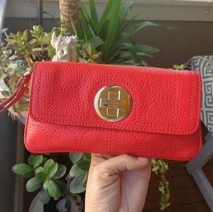 NOWT Kate Spade Red leather Wallet Wristlet Clutch